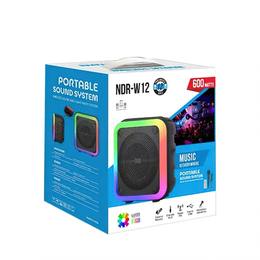 Портативна колонка Bluetooth 20W 3600mAh чорна 305мм з функцією караоке і FM приймачем