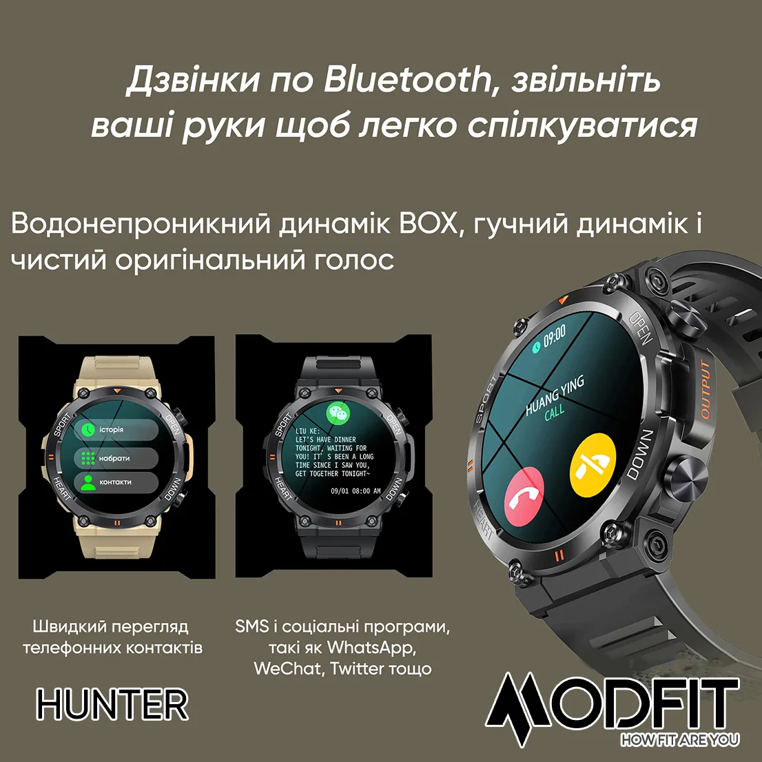 Розумні годинники Modfit Полімер Сталь 36 мм Чорні