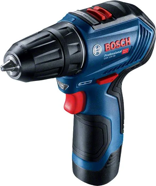 Акумуляторний шурупокрут-дриль Bosch Professional GSR 12V-30, 12В, 2x2.0А·год, 30Нм, 420·1600об/хв, у кейсі, вага 0.78кг.