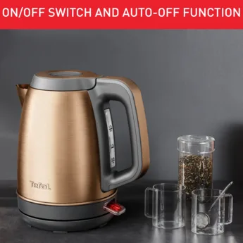 Електрочайник Tefal Coppertinto 1.7л, Strix, з нержавіючої сталі, бронзового кольору.