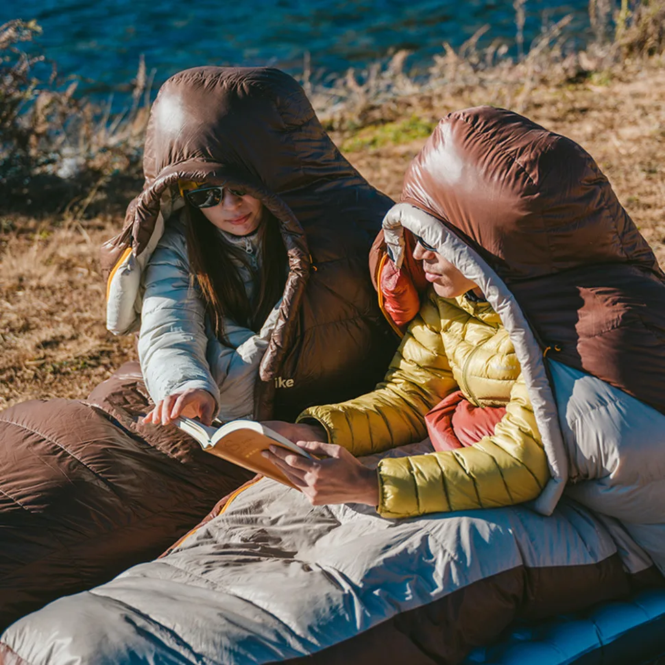 Спальник Naturehike пуховий 205х80 см коричневий 400 г нейлон 20D