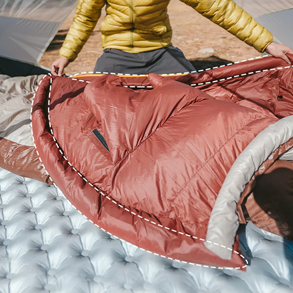 Спальник Naturehike пуховий 205х80 см коричневий 400 г нейлон 20D