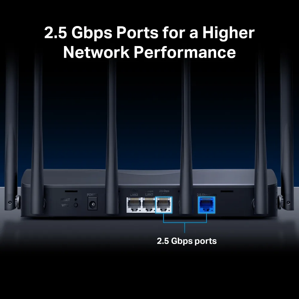 Маршрутизатор MERCUSYS MR37BE BE6500, 2xGE LAN, 1x2.5GE LAN, 1x2.5GE WAN, MESH