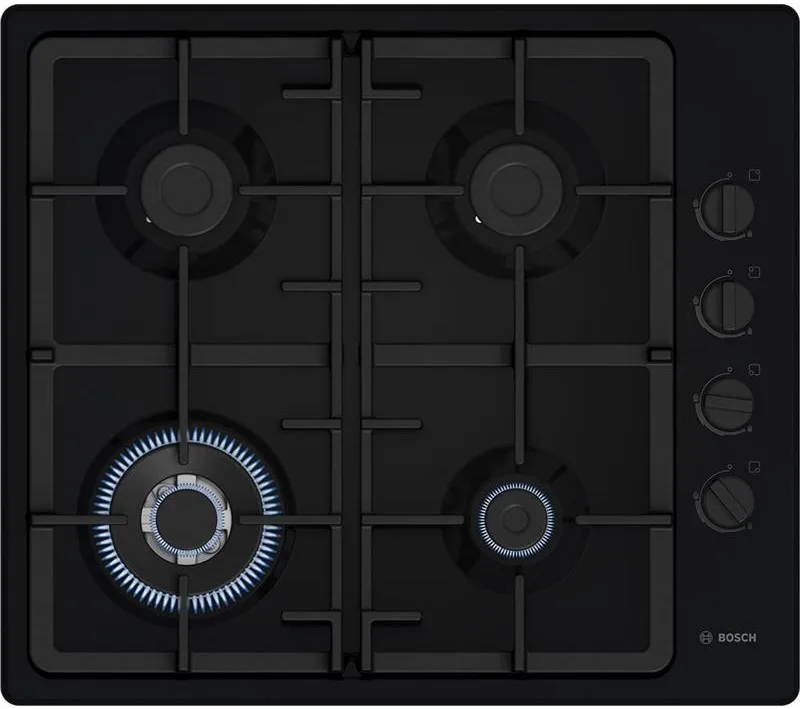 Газова варильна поверхня Bosch чавун 60 см чорна WOK