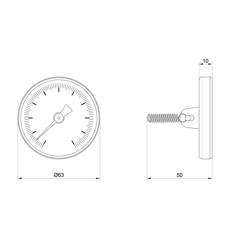 Термометр накладной Thermo Alliance SD175 120°C металл 63 мм