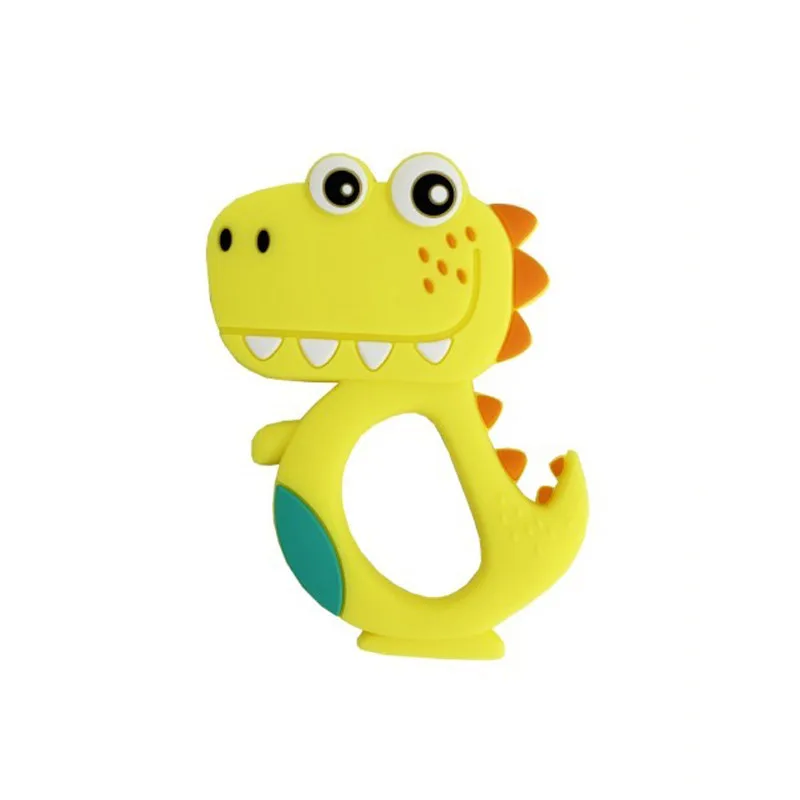 Силіконовий прорізувач Dino жовтий 10x6x1 см комбінований