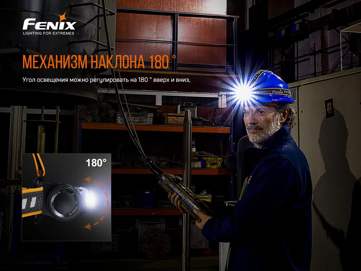 Ліхтар налобний Fenix алюміній 94,5х51х46 мм білий червоний