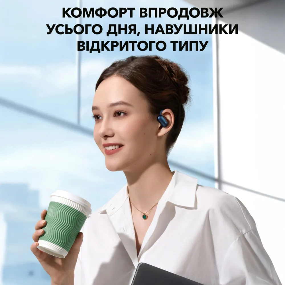 Гарнитура Anker беспроводная пластиковая синяя для спорта с влагозащитой IP55.