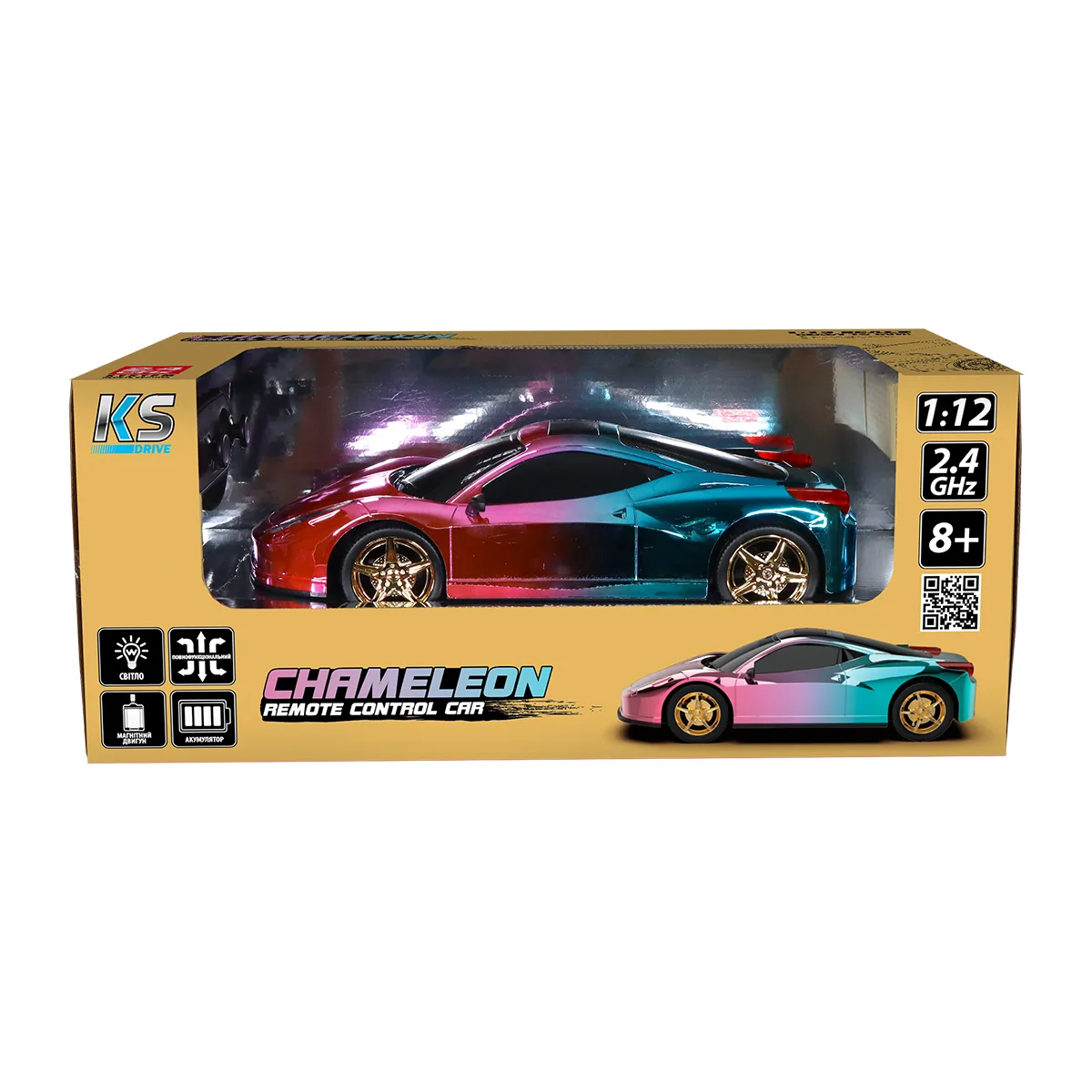 Автомобіль KS Drive р/к пластикова 1:12 хамелеон