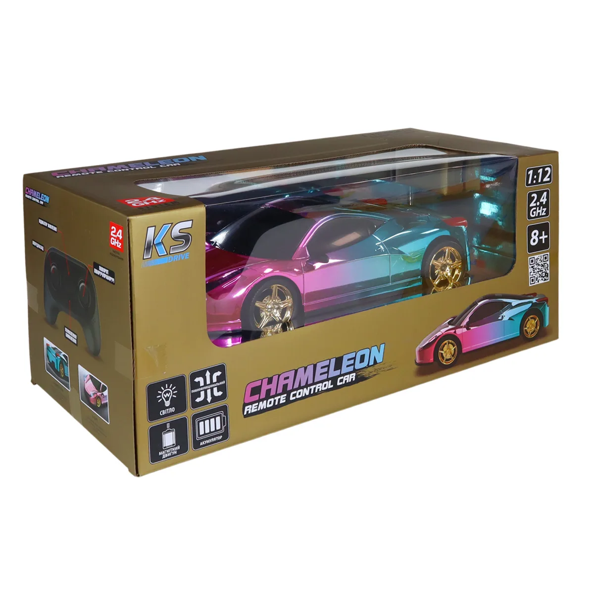 Автомобіль KS Drive р/к пластикова 1:12 хамелеон