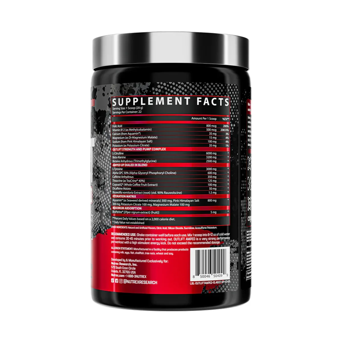 Nutrex Outlift Amped передтренувальний комплекс 438,2 г Sucker Punch