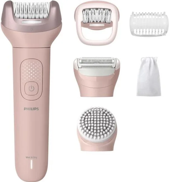 Епілятор Philips Series 9000, дисковий, акумуляторний, з пінцетом, для вологого та сухого використання, 4 насадки, в комплекті фут