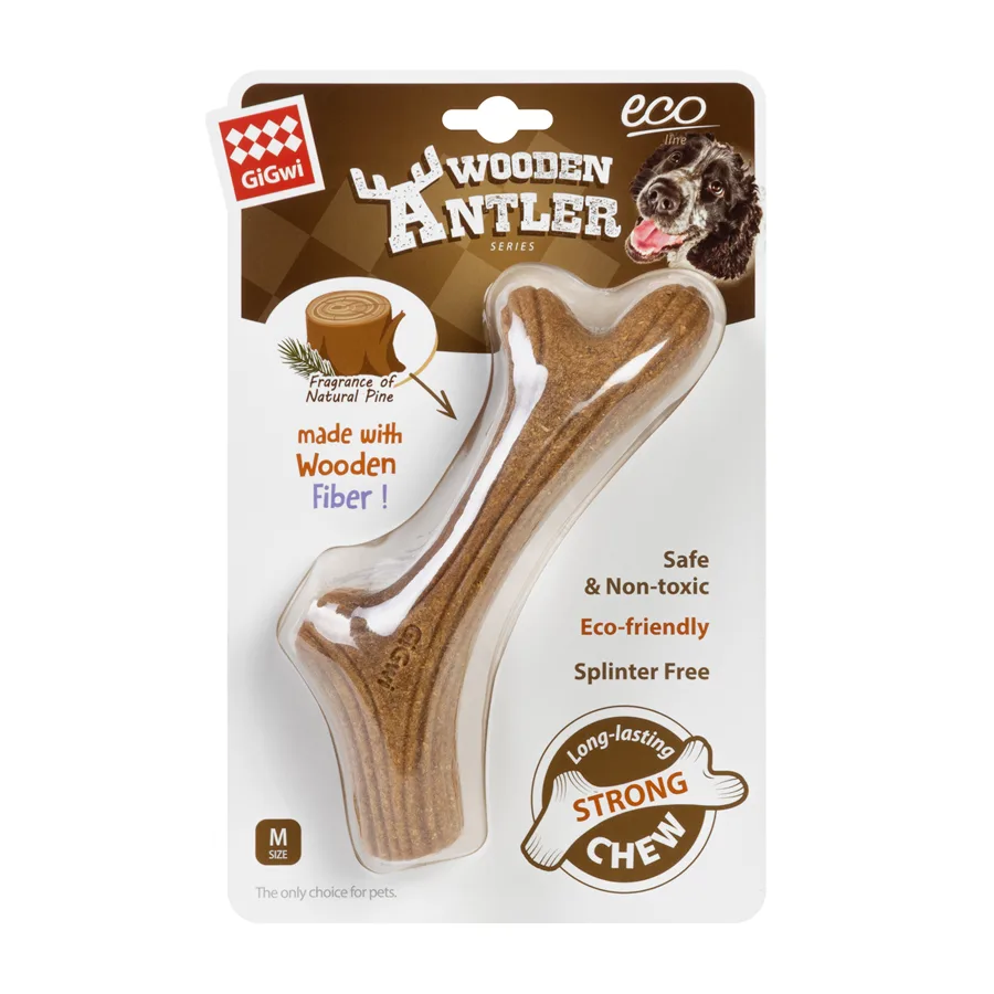 Іграшка для собак жувальна GiGwi Wooden Antler 19х2,5 см полімер M