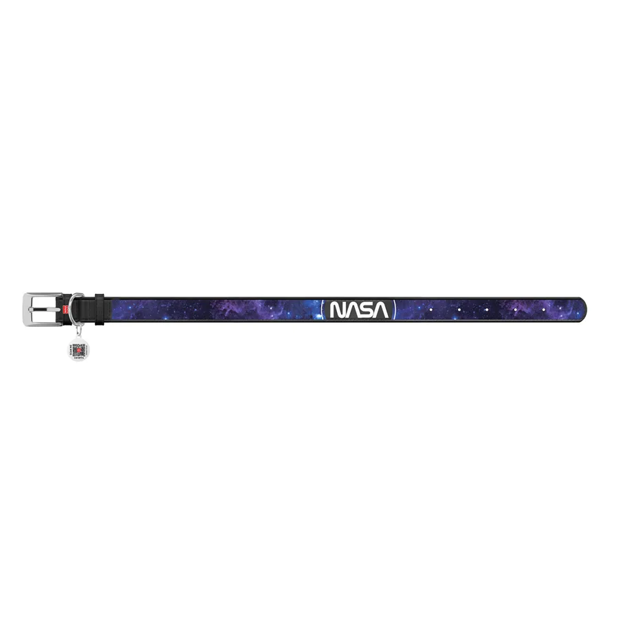 Нашийник WAUDOG Design XXS 12 мм шкіряний 18-24 см чорний NASA21