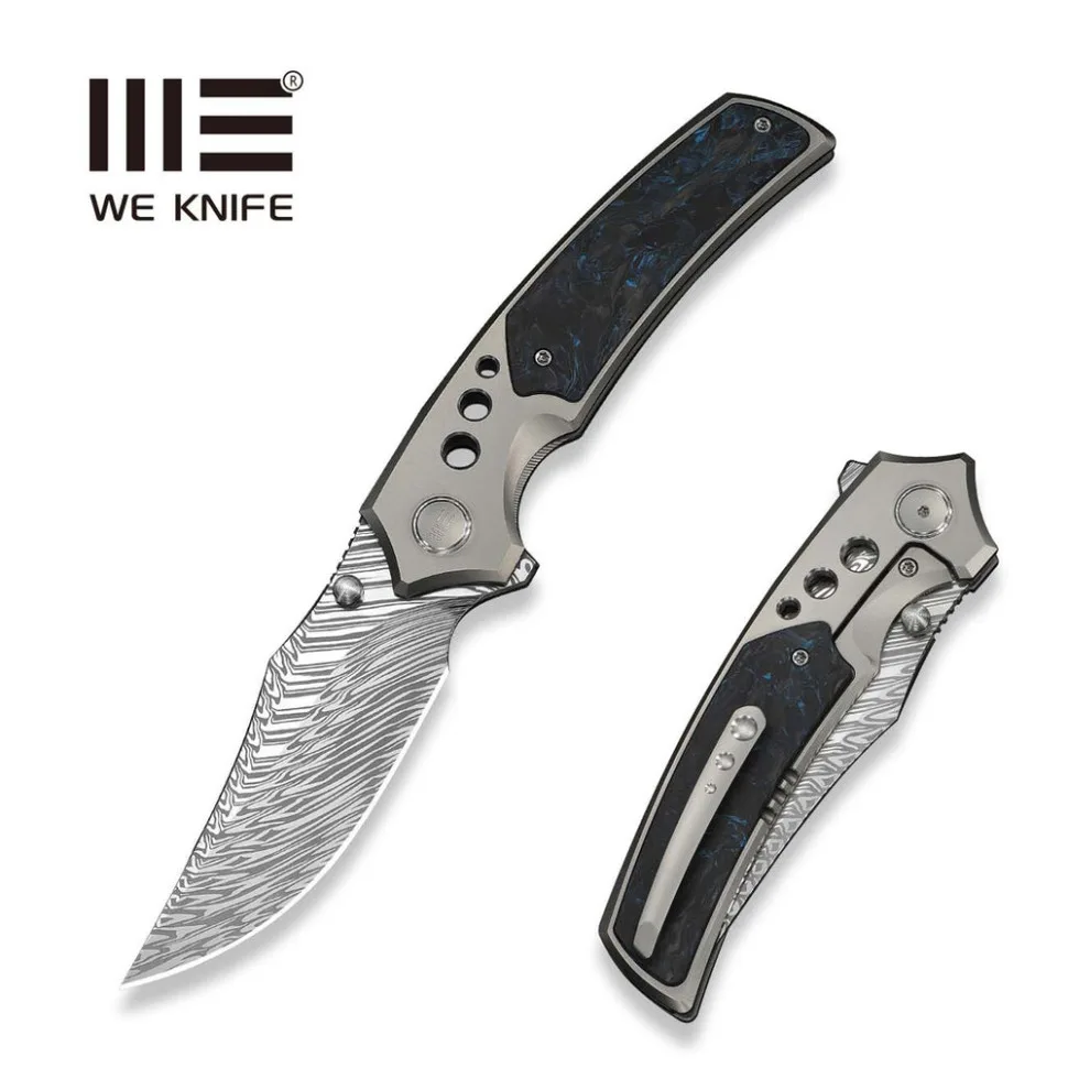 Ніж Weknife Дамаська сталь 220,3 мм Чорний Синій Сірий