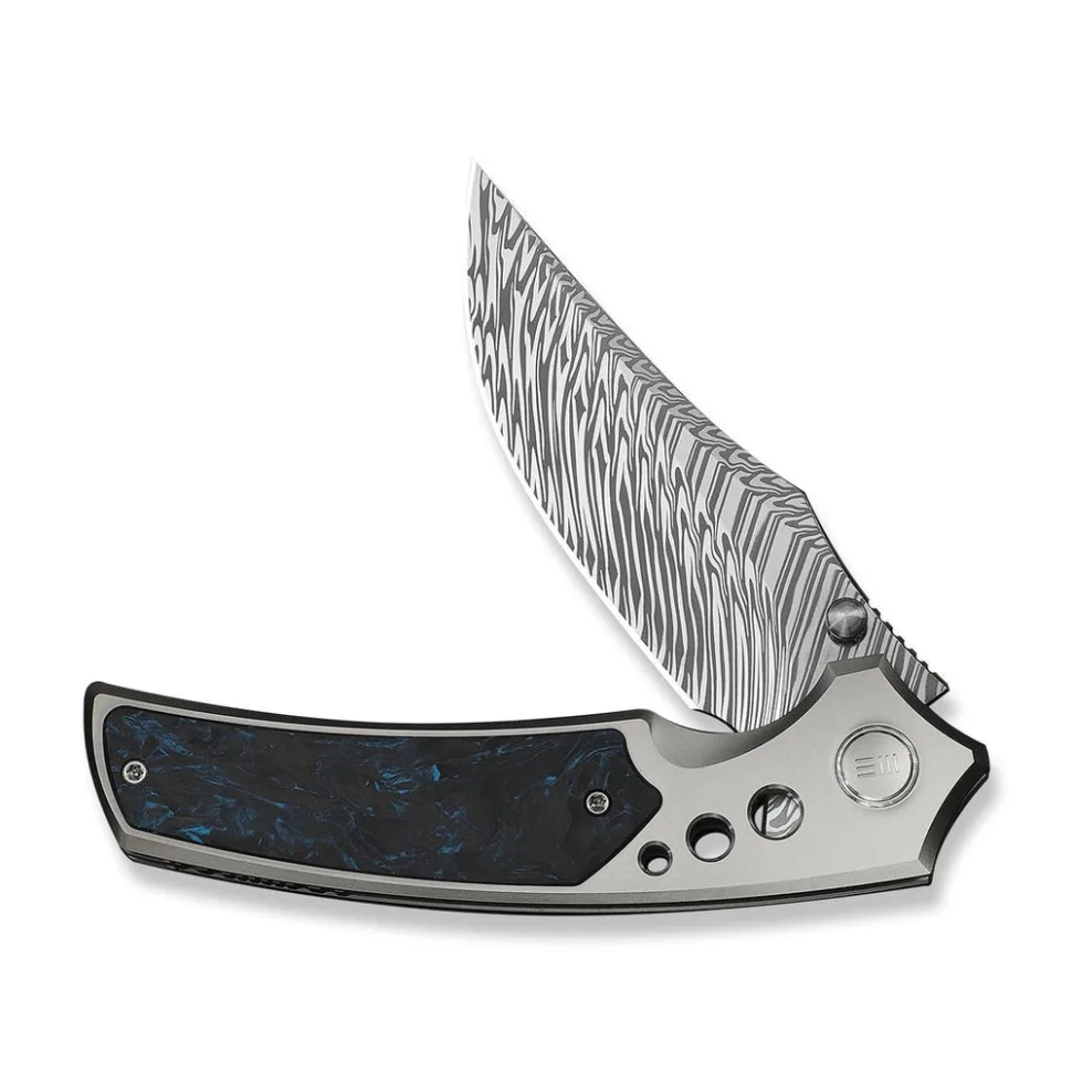 Ніж Weknife Дамаська сталь 220,3 мм Чорний Синій Сірий