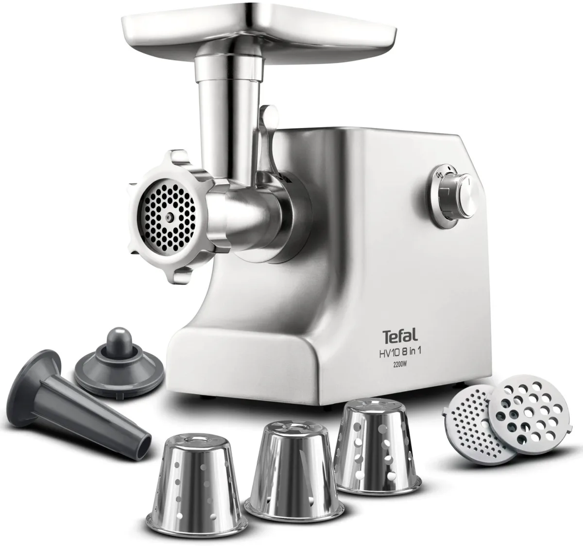 М'ясорубка Tefal 2200 Вт 5,5 кг/хв Срібляста металевий корпус 37,2х16,7х31,5 см