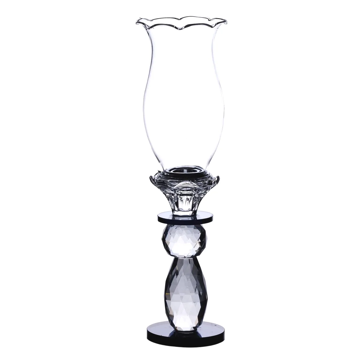 Підсвічник скляний 29 см прозорий декоративний келих на ніжці
