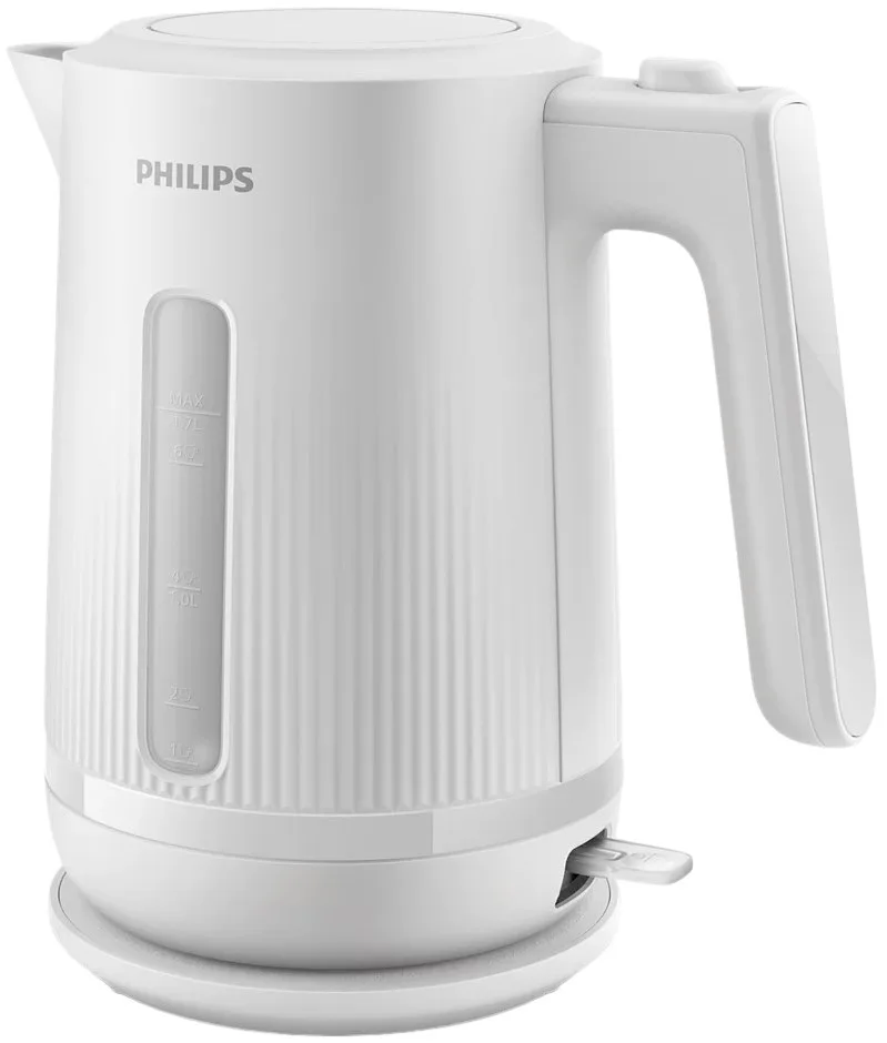 Електрочайник Philips 3000 Series, об'ємом 1,7 л, Strix, пластиковий, білий.