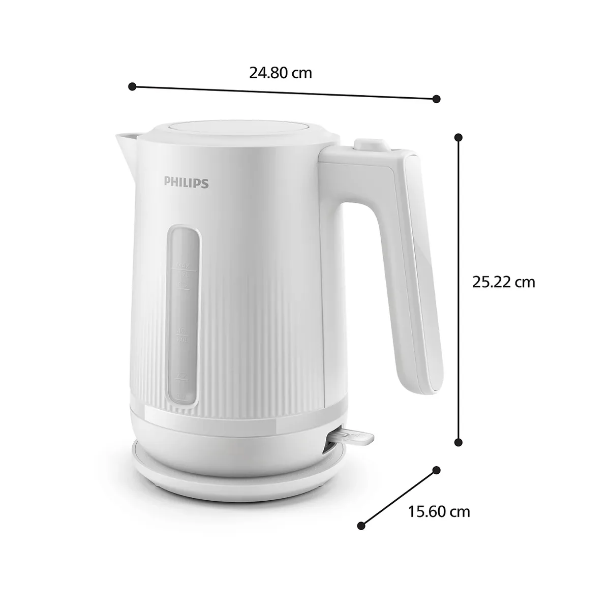 Електрочайник Philips 3000 Series, об'ємом 1,7 л, Strix, пластиковий, білий.