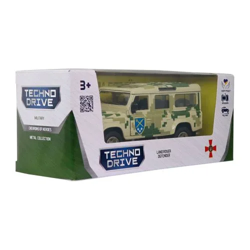 Автомодель Шевроны Героев TechnoDrive Land Rover Defender для коллекционирования и игры с функцией