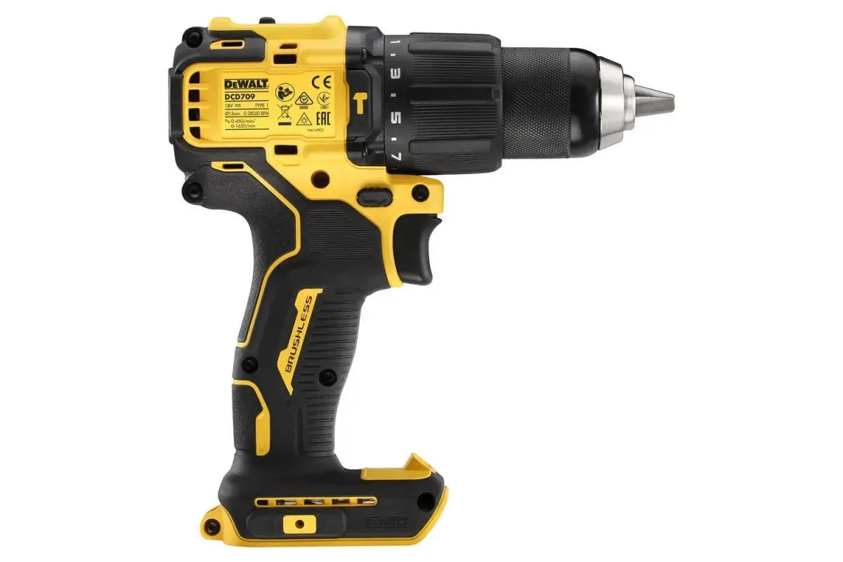 Ударний шуруповерт DeWalt XR 18В Li-Ion 65Нм 450-1650об/хв з патроном 13мм, вага 1.2кг, без акумулятора та зарядного пристрою.