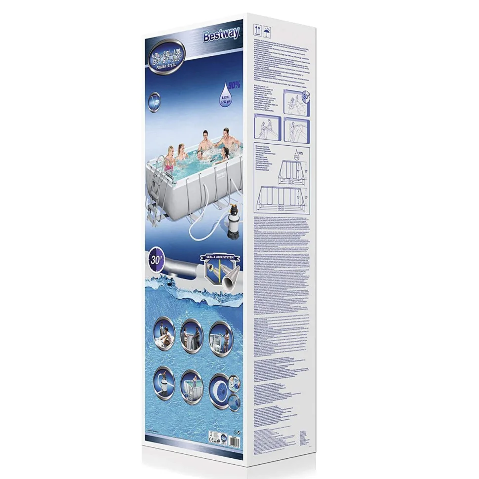 Каркасний басейн Bestway 404 см 6478 л ПВХ сірий