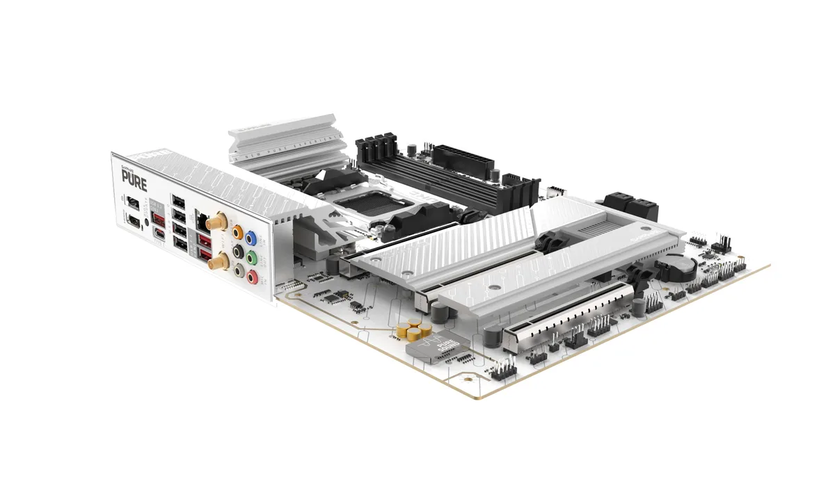 Материнcька плата SAPPHIRE PURE B850A WIFI7 sAM5 B850 4xDDR5 M.2 HDMI DP Wi-Fi BT ATX білий