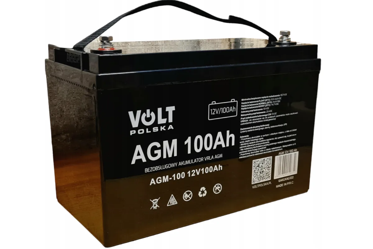 Комплект Volt Polska 1000W 12V 100Ah AGM Батарея Гибридный ИБП