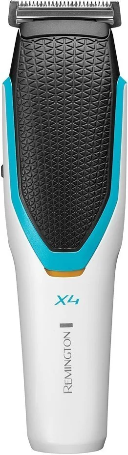 Машинка для стрижки волосся Remington Power X Series X4, мережевий та акумуляторний режим, 3 насадки, сталева лезо, біло-чорного к