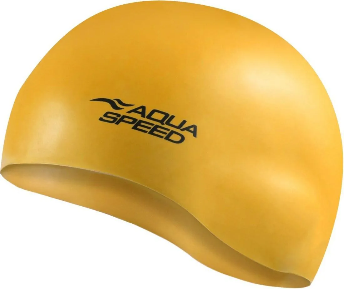 Шапка для плавання AQUA SPEED 100% силікон OSFM темно-жовта