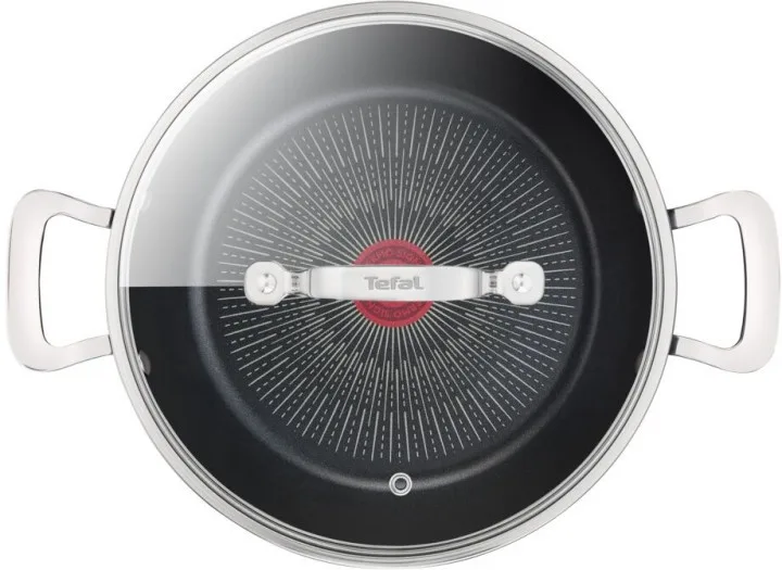 Сковорода з кришкою Tefal Unlimited, 26 см, 2.5 л, алюмінієва, скляна, чорного кольору.