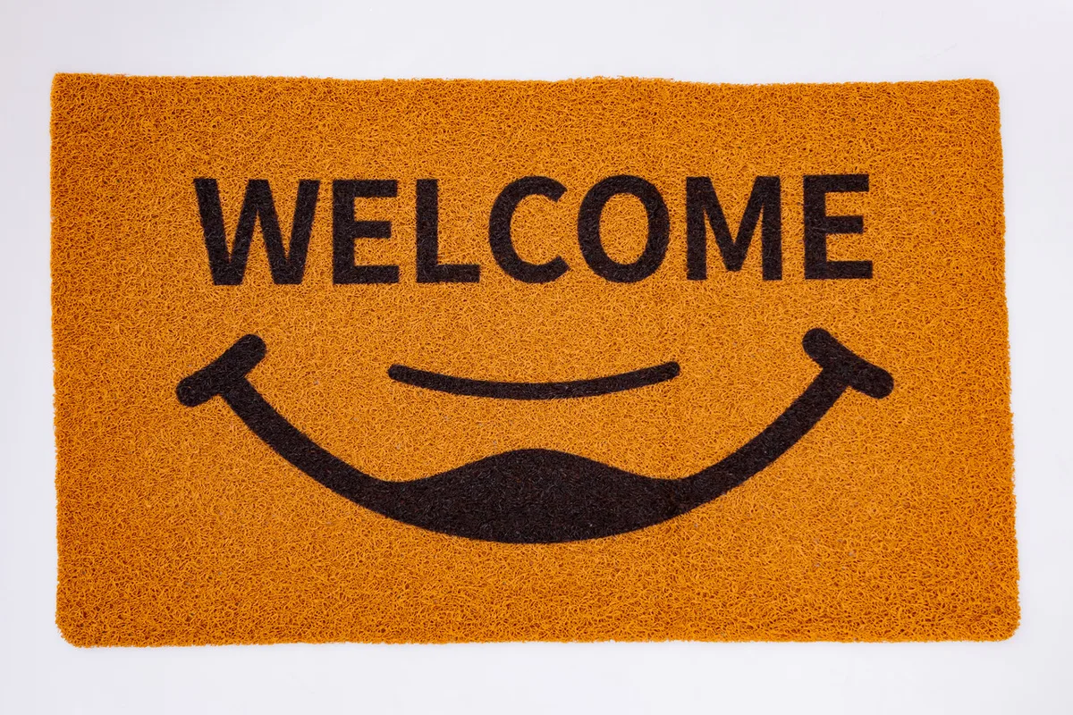 Килимок привратний ПВХ 70х40 см коричневий WELCOME