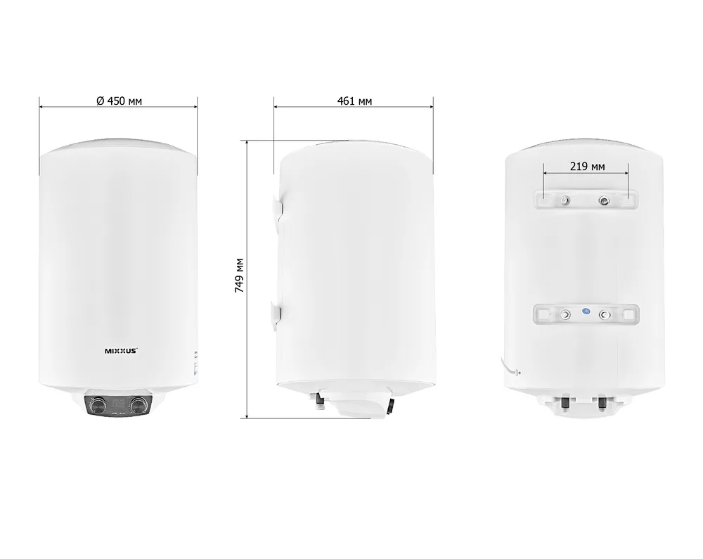 Водонагрівач накопичувальний MIXXUS EWH-08080 80 л сталь з сухим ТЕНом 2 кВт