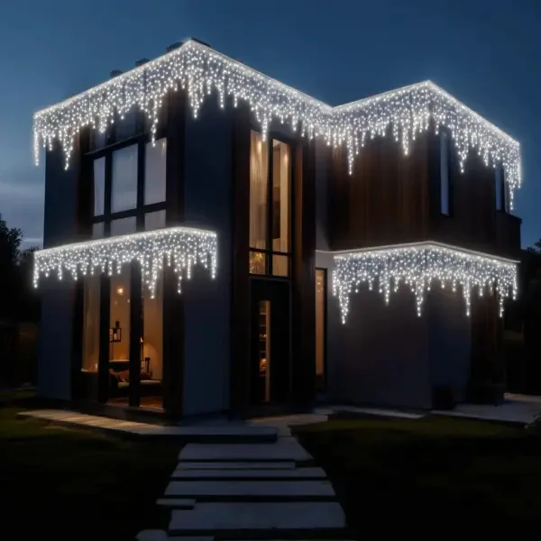 Вулична гірлянда Бахрома 50 м 840 LED білий шнур білий IP44