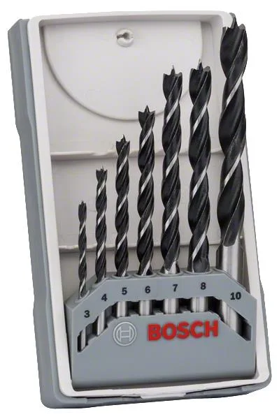 Набір свердел Bosch по дереву 3-10 мм 7 шт у пластиковому кейсі