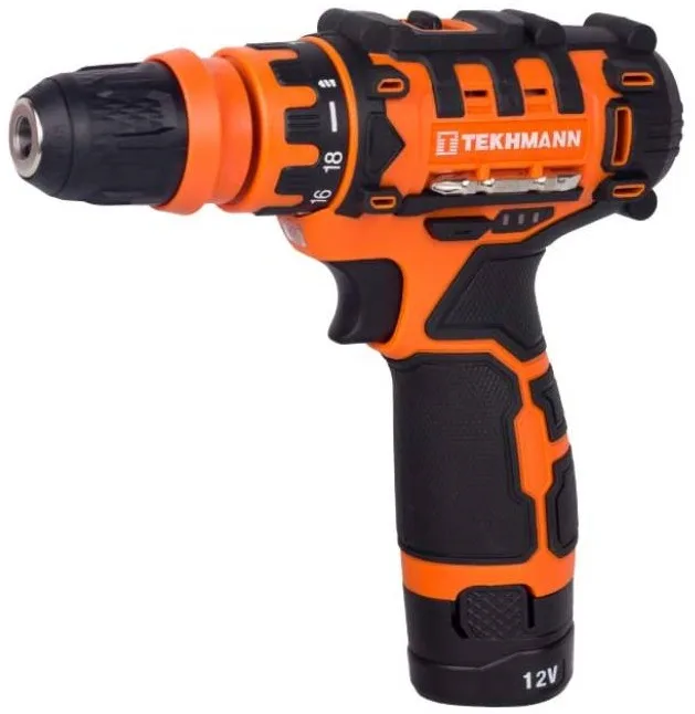 Акумуляторний шурупокрут-дриль Tekhmann TCD-12/2 DFR 12В 2х2А·год 20Нм 350·1500об/хв вагою 1.1кг