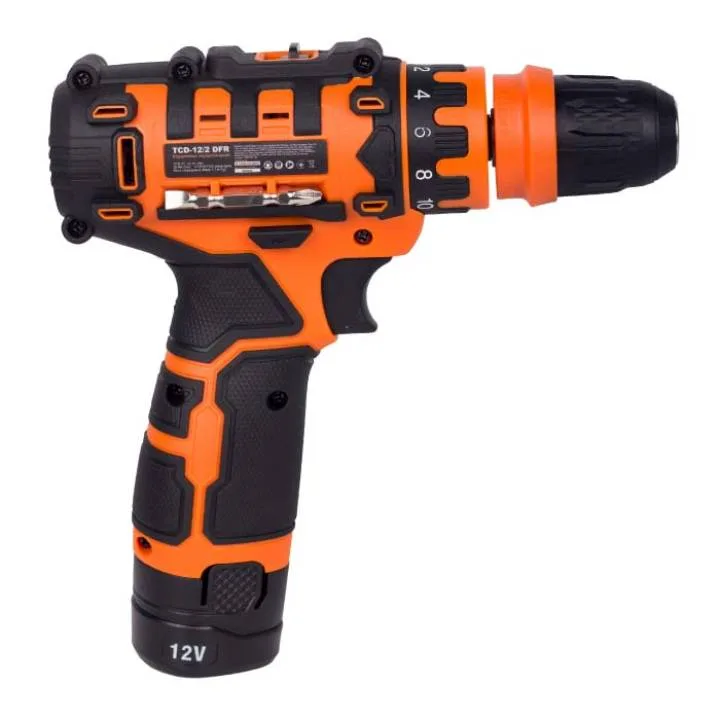 Акумуляторний шурупокрут-дриль Tekhmann TCD-12/2 DFR 12В 2х2А·год 20Нм 350·1500об/хв вагою 1.1кг