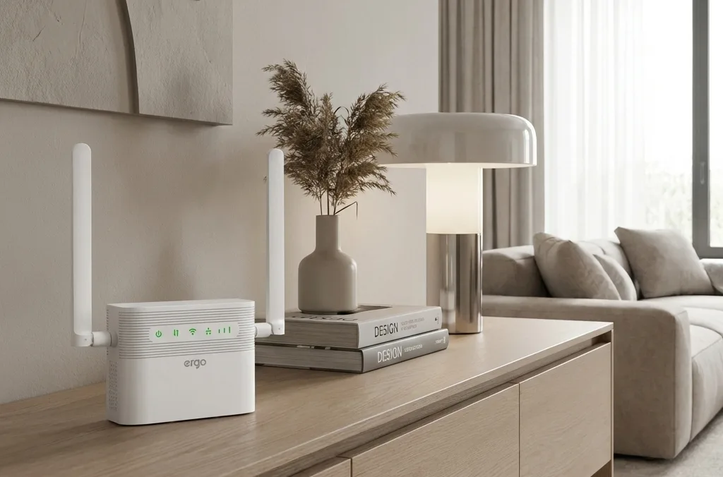 4G Wi-Fi роутер ERGO з акумулятором 4000 мАг 2,4 ГГц Білий