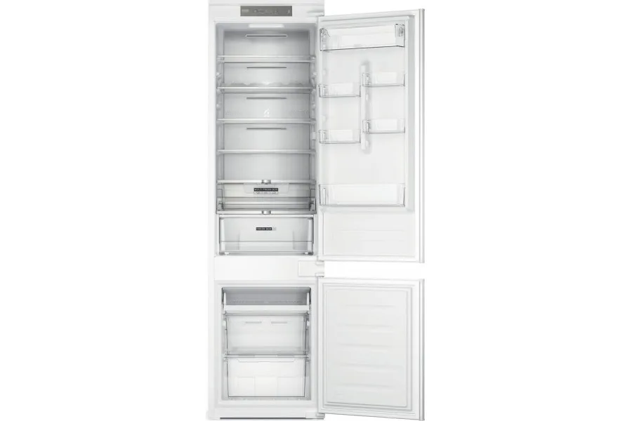 Встроенный холодильник Whirlpool с нижним морозильником, 193,5x54x54 см, объем холодильного отдела - 212 л, морозильного - 68 л, 2 дверцы, класс энергоэффективности А+