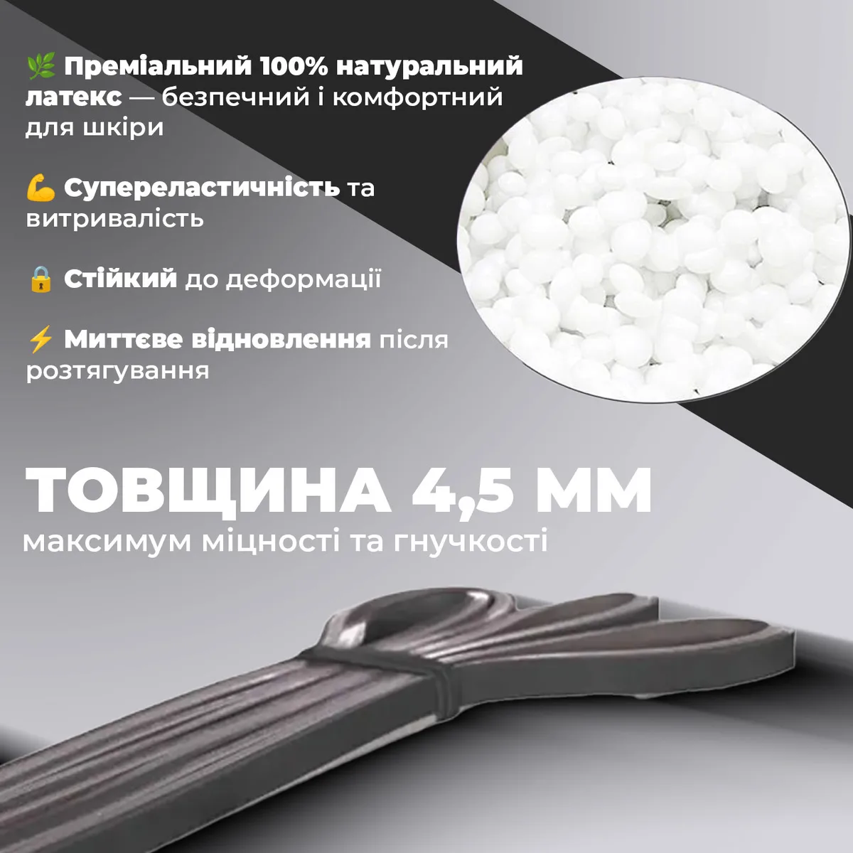 Еспандер-петля Active Point 100% латекс 200 см Чорна 2-7 кг