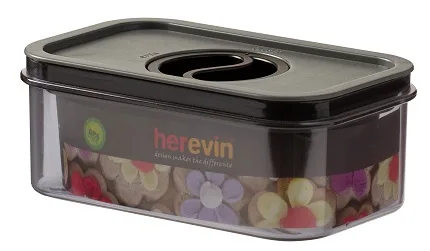 Контейнер HEREVIN пластиковий 0.6 л 9.5х15.3х6 см білий чорний