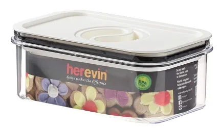 Контейнер HEREVIN пластиковий 0.6 л 9.5х15.3х6 см білий чорний