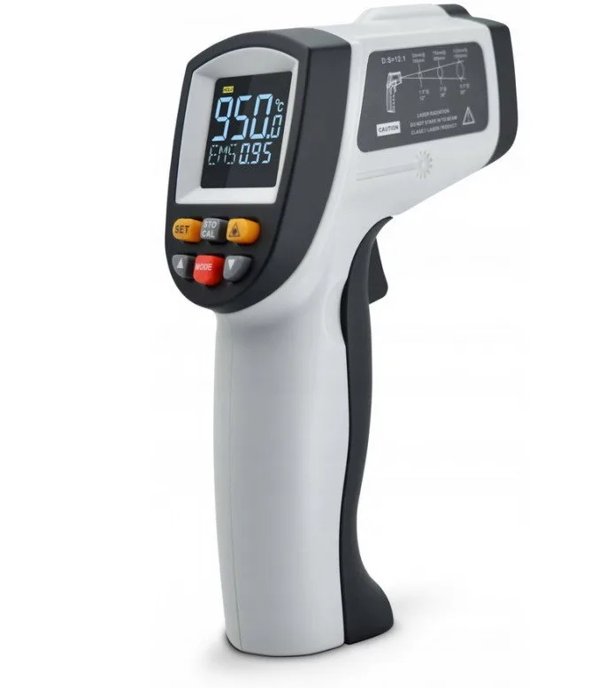 Безконтактний інфрачервоний термометр Benetech GT950 -50-950 °C кольоровий дисплей 12:1