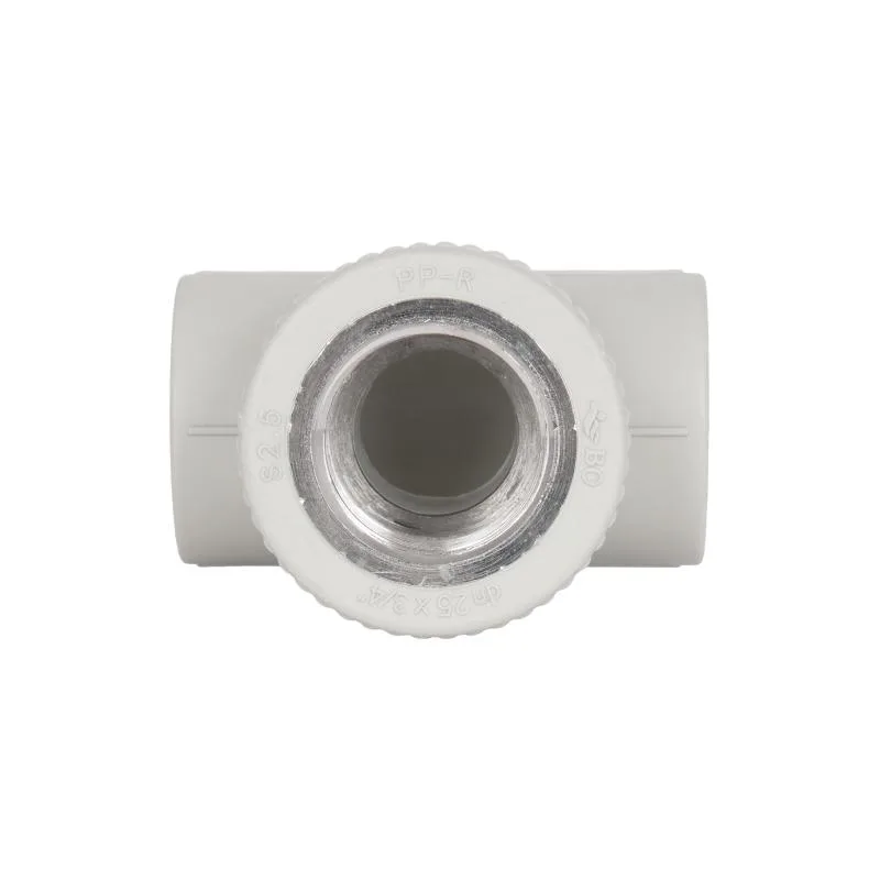 Трійник PPR 25х3/4"x25 ВР поліпропіленовий з латунною різьбою сірий