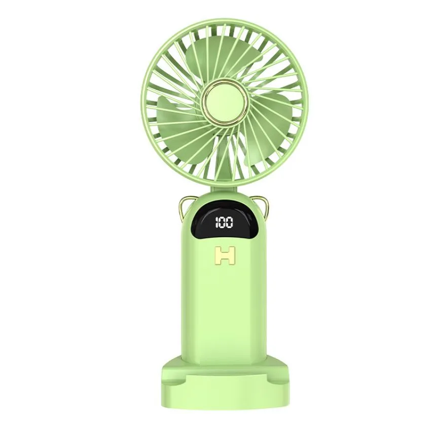 Портативний вентилятор бездротовий 5W 1200mAh ABS 207х89х61 мм Зелений