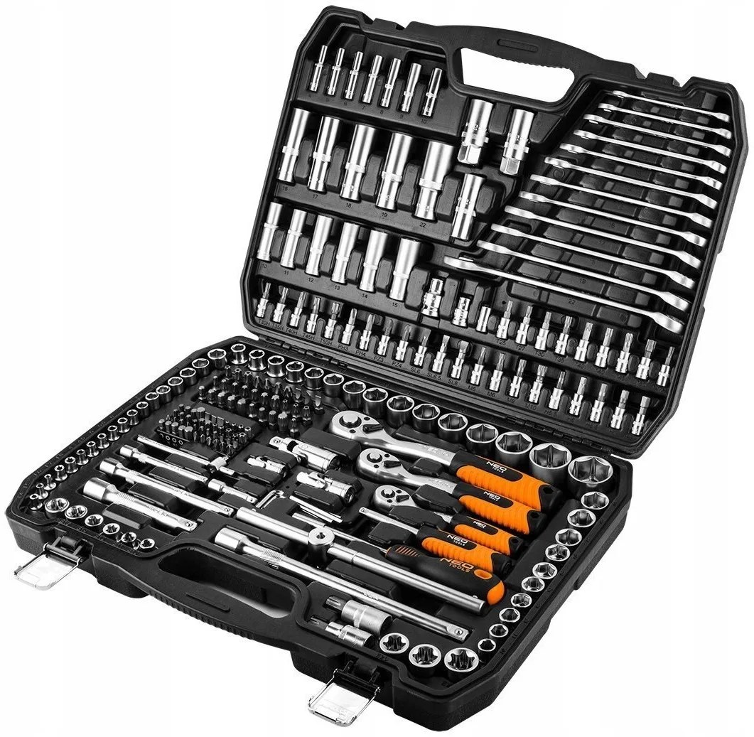 Набір інструментів Neo Tools, 1/2", 1/4", 3/8", CrV, 216шт