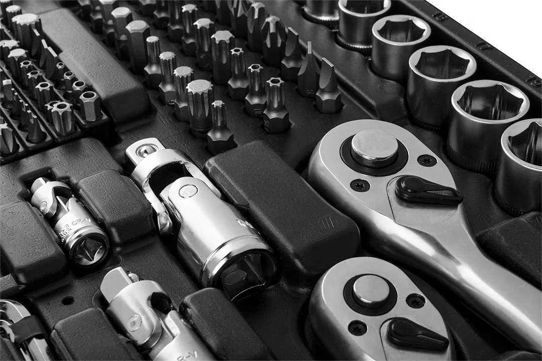 Набір інструментів Neo Tools, 1/2", 1/4", 3/8", CrV, 216шт