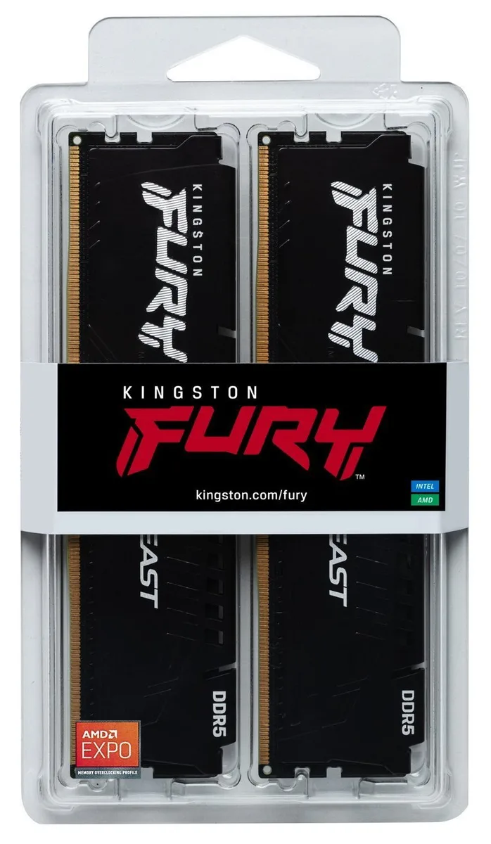 Пам'ять ПК Kingston DDR5 128GB KIT (64GBx2) 5600 FURY Beast