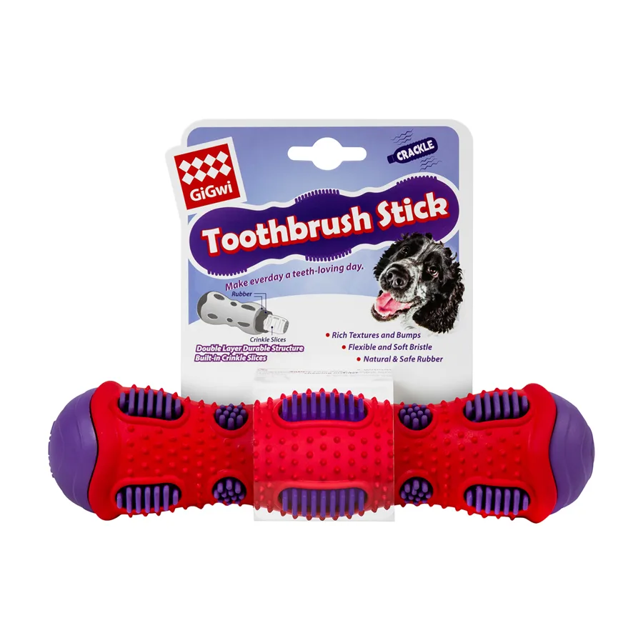 Іграшка для собак GiGwi Toothbrush Stick 21 см термопластична гума з тріскучим елементом